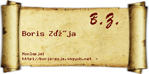 Boris Zója névjegykártya